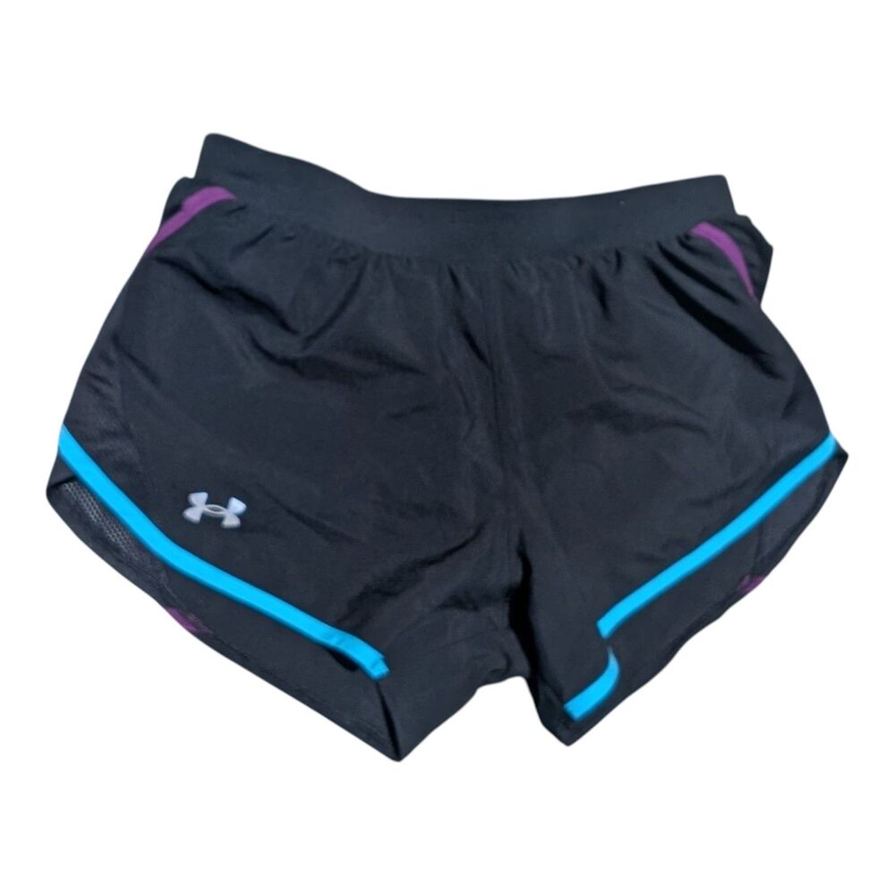 Under Armour Loose Fit Heatgear Running Shorts Black Womens Size Small Athletic - Picture 2 of 9